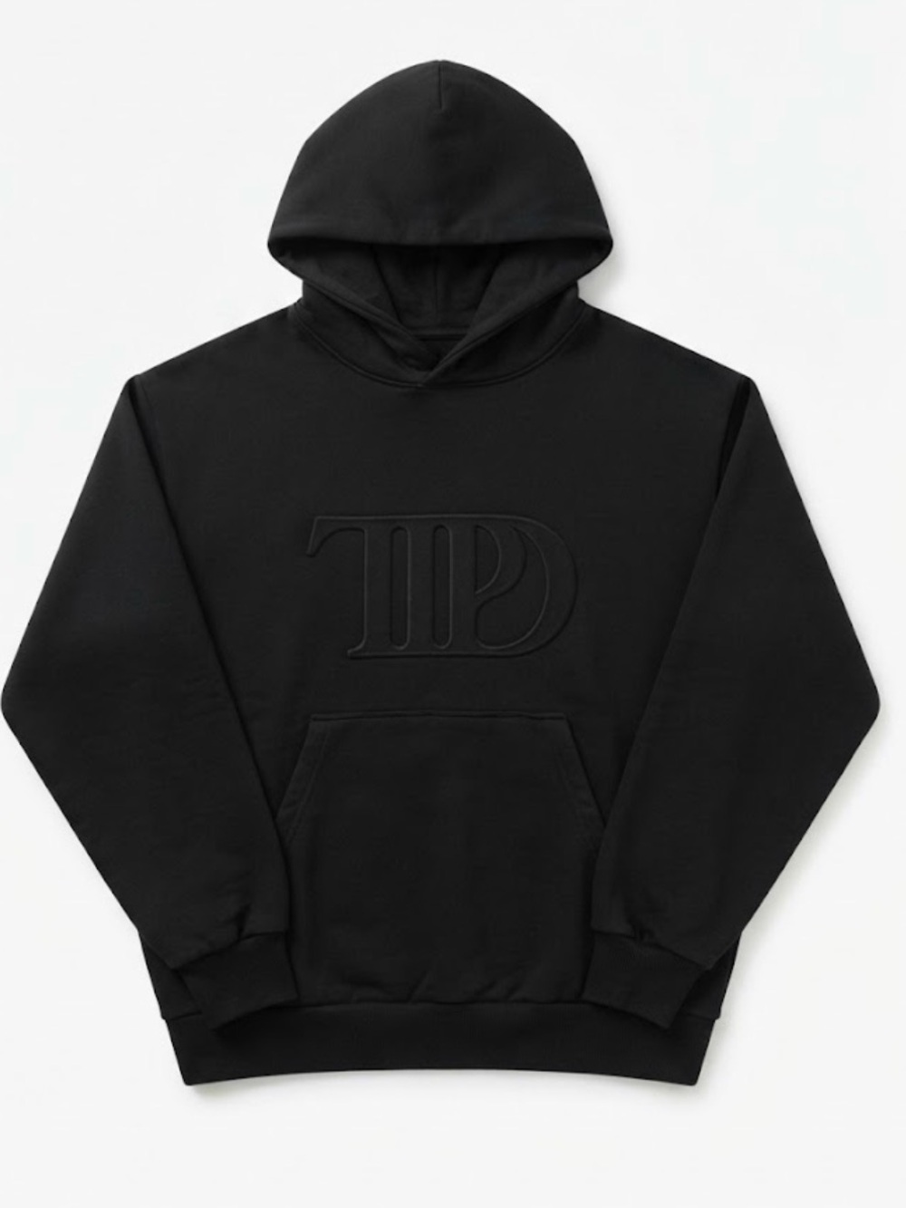 Taylor Swift Tortured Poets Department Black Embossed Hoodie TTPD Eras Tour S